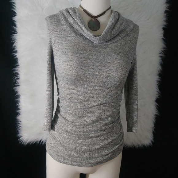 A. Byer Tops - A. BYER Grey Cowl Neck Long sleeve Top Size L